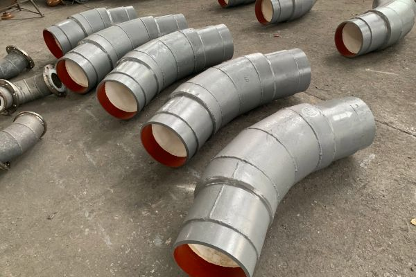 除尘灰件90°内衬陶瓷耐磨弯头